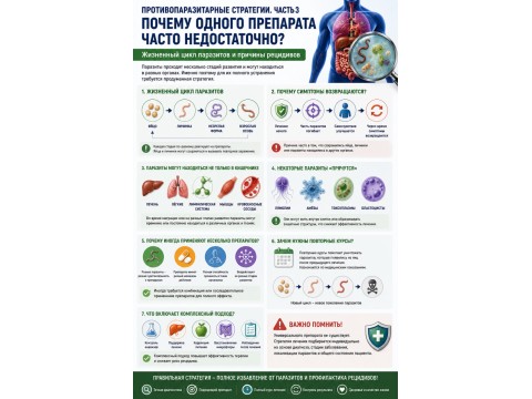 Почему необходим комплексный подход при противопаразитарном лечении | Жизненный цикл гельминтов